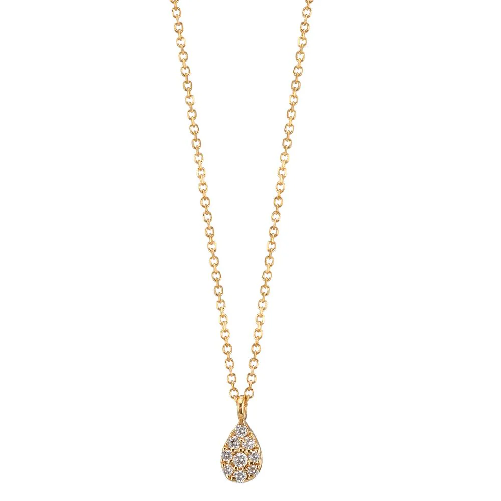 Collana Oro giallo 750/18 carati Diamante 0.04 ct, 9 pietra, w-si 42-45 cm