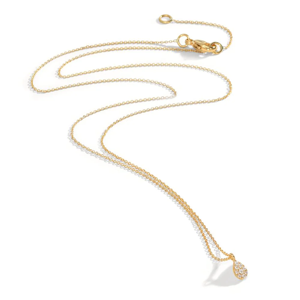 Collana Oro giallo 750/18 carati Diamante 0.04 ct, 9 pietra, w-si 42-45 cm - Image 2