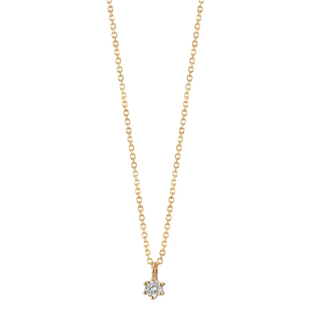 Collana Oro giallo 750/18 carati Diamante 0.05 ct, w-si 42-45 cm