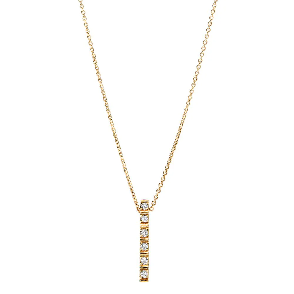 Collana Oro giallo 750/18 carati Diamante 0.056 ct, 7 pietra, w-si 40-42 cm
