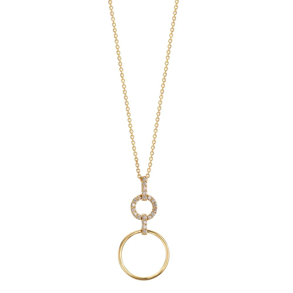 Collana Oro giallo 750/18 carati Diamante 0.08 ct, w-si 42-45 cm