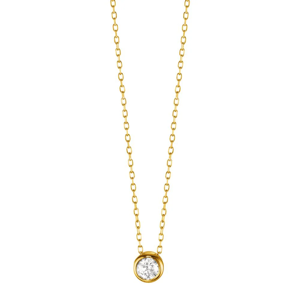 Collana Oro giallo 750/18 carati Diamante 0.10 ct, w-vsi 40-45 cm