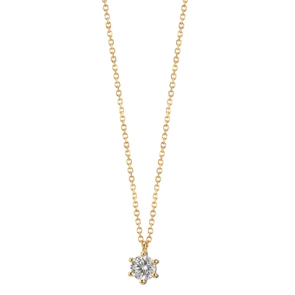 Collana Oro giallo 750/18 carati Diamante 0.15 ct, w-si 42-45 cm