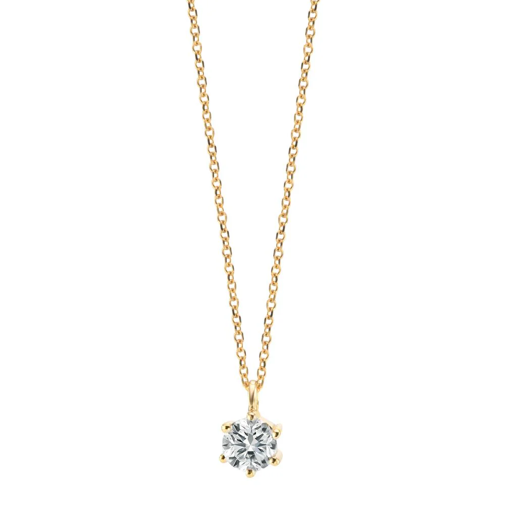 Collana Oro giallo 750/18 carati Diamante 0.20 ct, w-si 42-45 cm