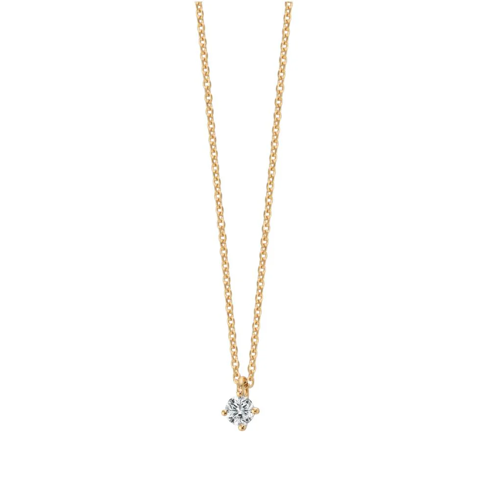 Collana Oro giallo 750/18 carati Laboratorio di diamanti coltivato 0.10 ct, tw-si 40-42 cm