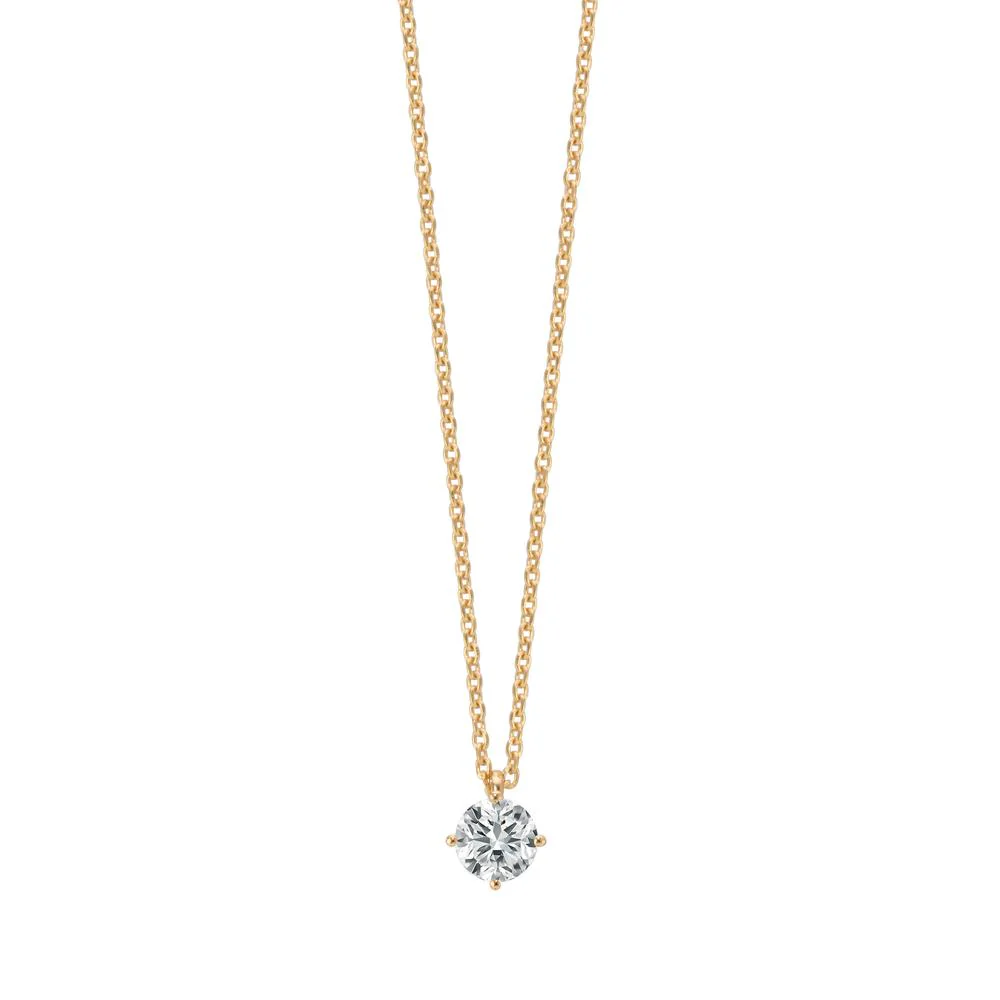 Collana Oro giallo 750/18 carati Laboratorio di diamanti coltivato 0.25 ct, tw-si 40-42 cm