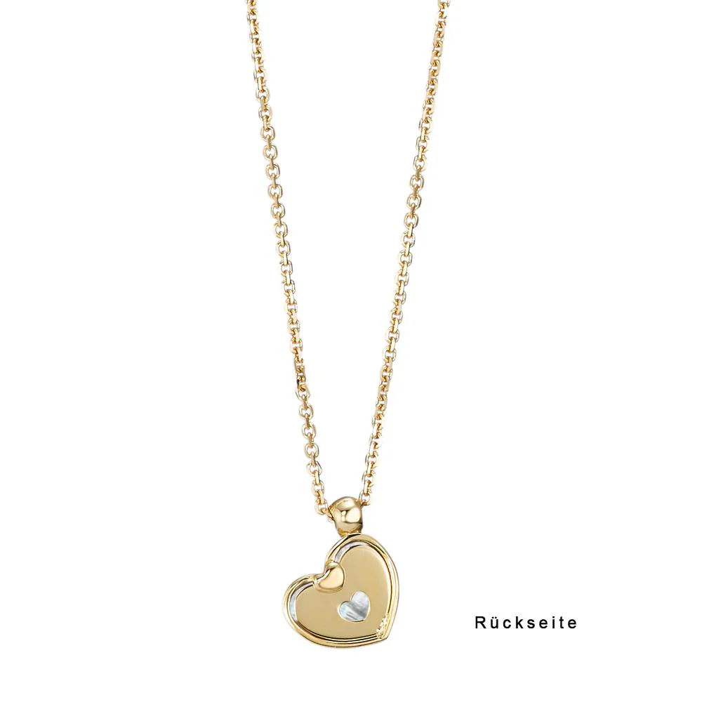 Collana Oro giallo 750/18 carati Madreperla bianco Cuore 42 cm - Image 2