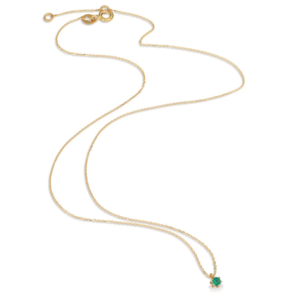 Collana Oro giallo 750/18 carati Smeraldo 0.12 ct 40-42 cm Ø3.5 mm - Image 2