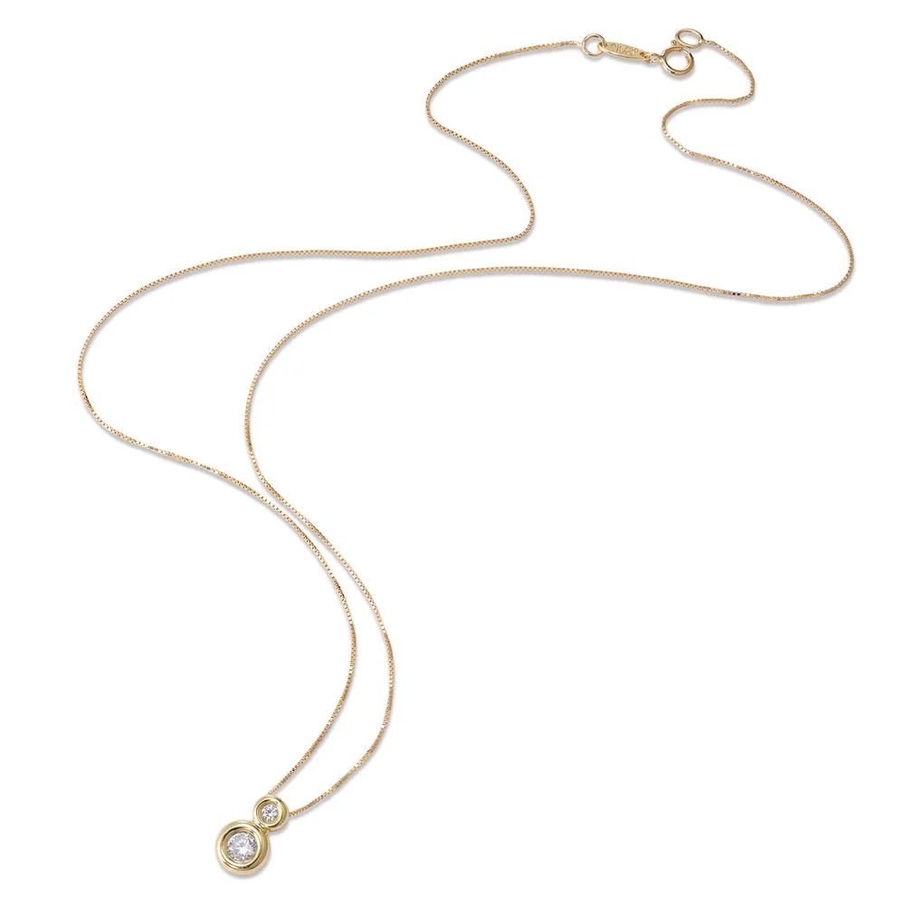 Collana Oro giallo 750/18 carati Zirconia 2 pietra 42 cm - Image 2