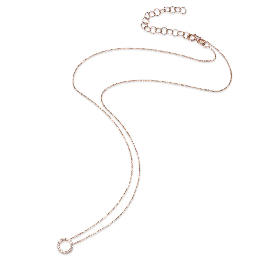 Collana Oro rosso 585/14 kt Zirconia bianco 42-45 cm Ø7 mm - Image 2