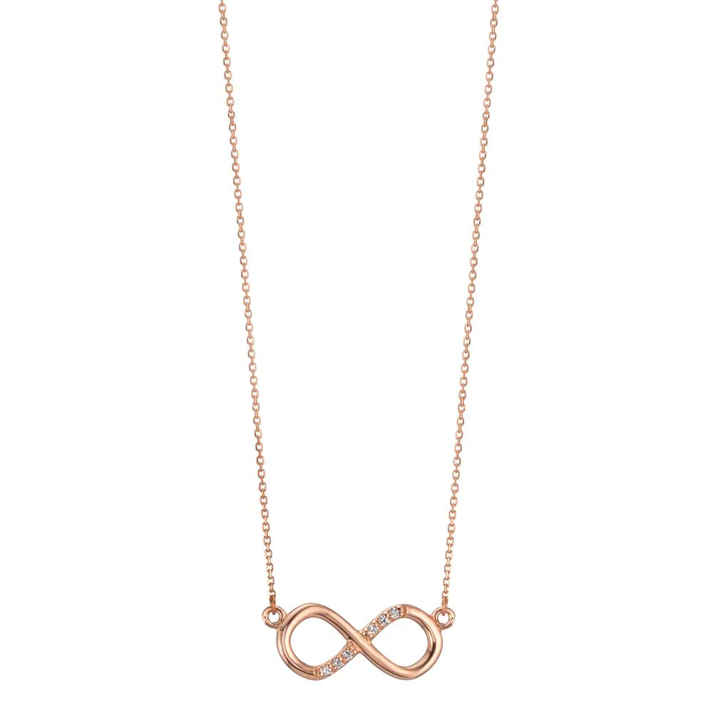Collana Oro rosso 750/18 carati Diamante 0.03 ct, 6 pietra, w-si Infinito 40-42 cm