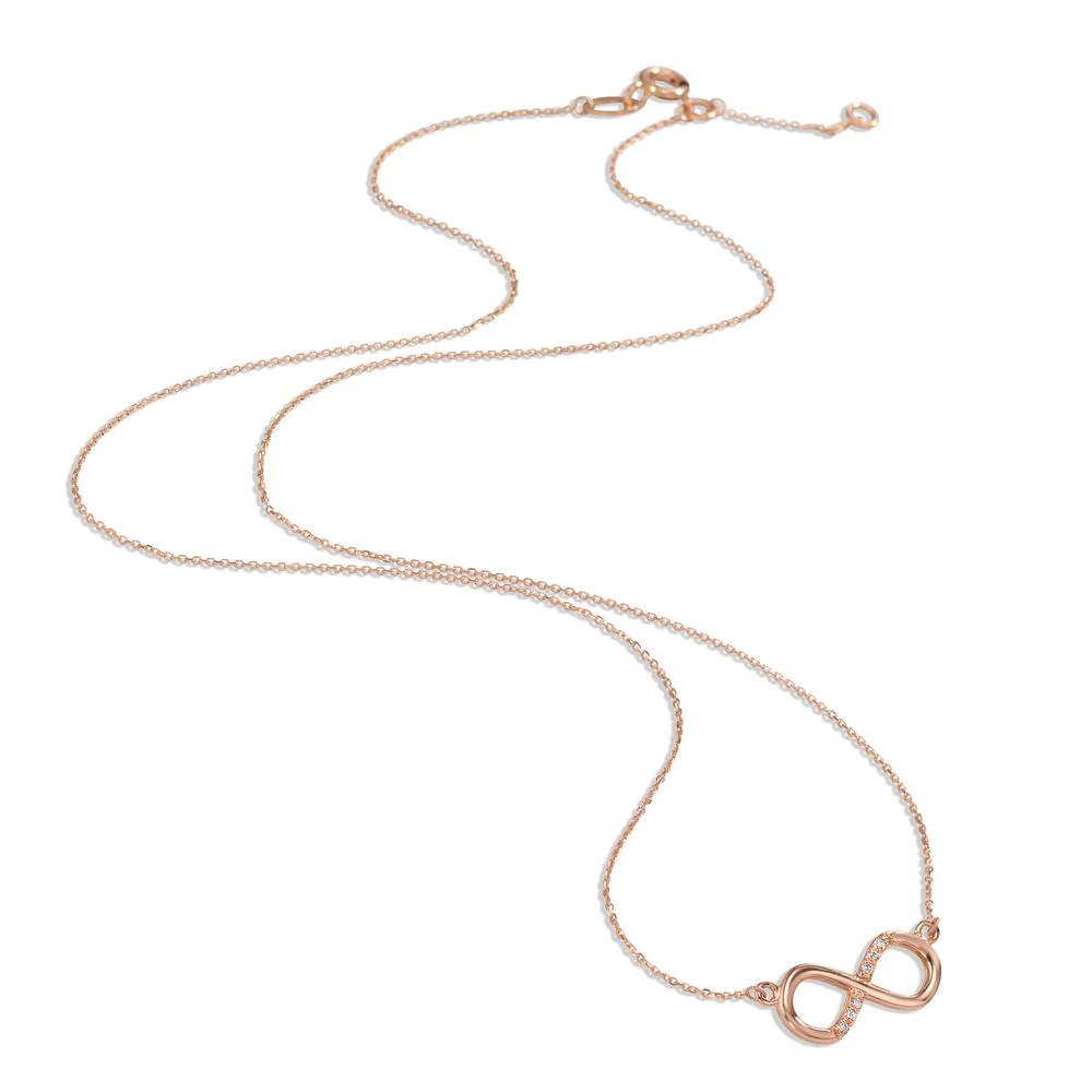 Collana Oro rosso 750/18 carati Diamante 0.03 ct, 6 pietra, w-si Infinito 40-42 cm - Image 2