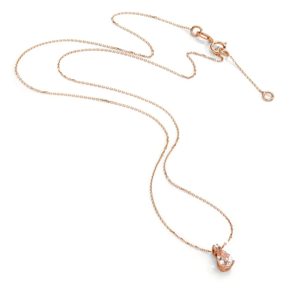 Collana Oro rosso 750/18 carati Morganite 0.45 ct, 2 pietra, Diamante 0.016 ct, w-si 40-42 cm - Image 2