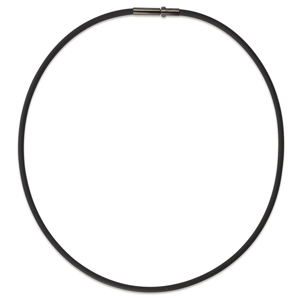 Collana Silicone, Acciaio inossidabile nero rivestimento IP 45 cm Ø3 mm