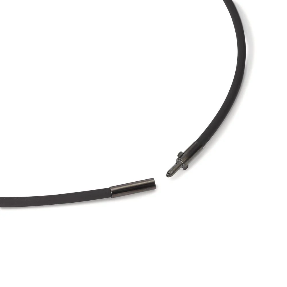 Collana Silicone, Acciaio inossidabile nero rivestimento IP 45 cm Ø3 mm - Image 2