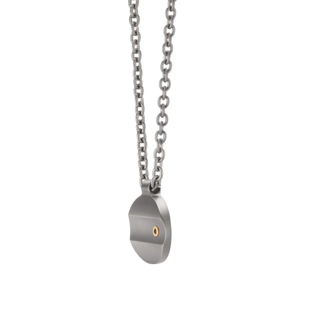 Collana Titanio, Oro giallo 750/18 carati Diamante nero, 0.02 ct 55 cm - Image 2