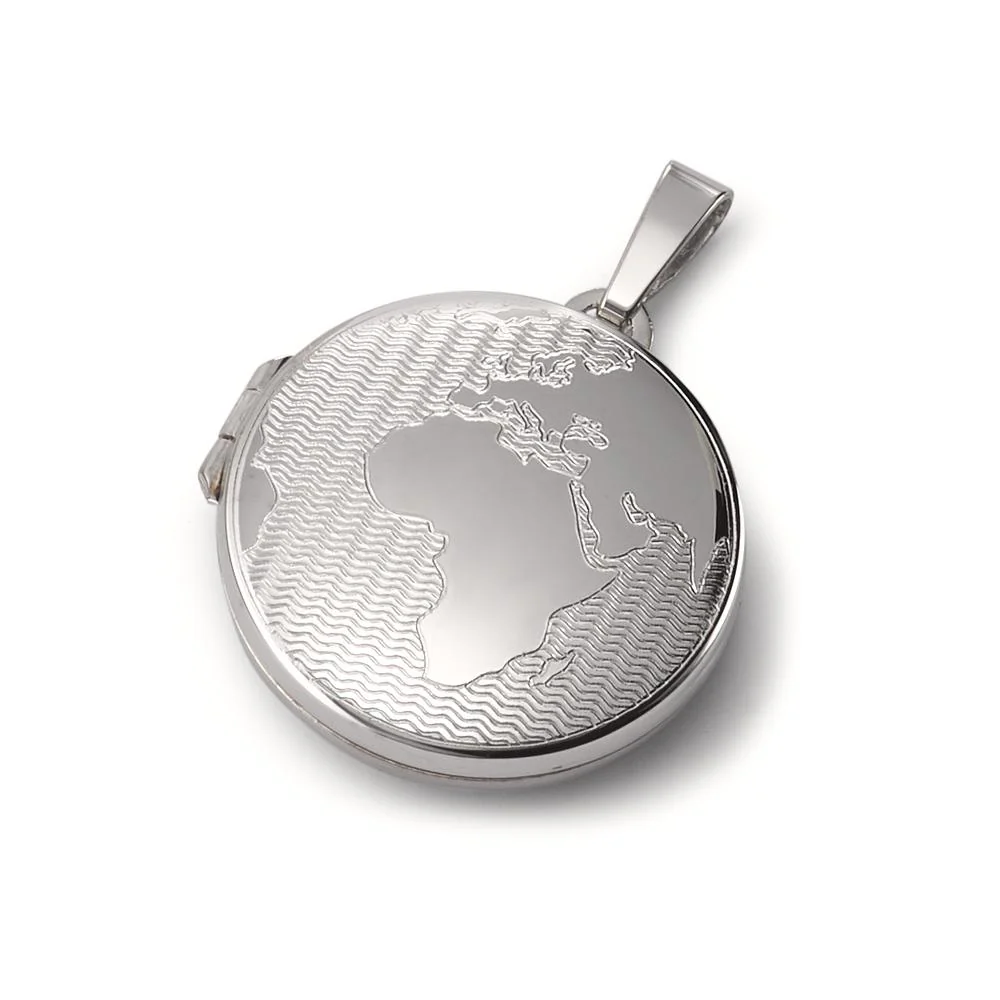 Medaglione Argento rodiato Globo Ø21 mm - Image 2