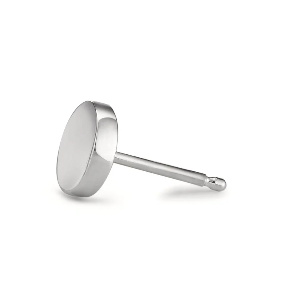 Orecchini a bottone 1 pz Argento Ø7 mm - Image 2
