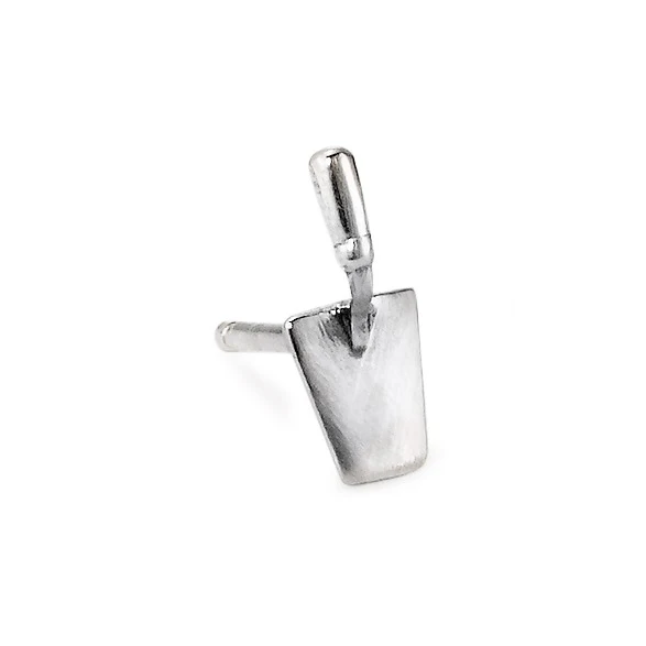 Orecchini a bottone 1 pz Argento patinato Muratore