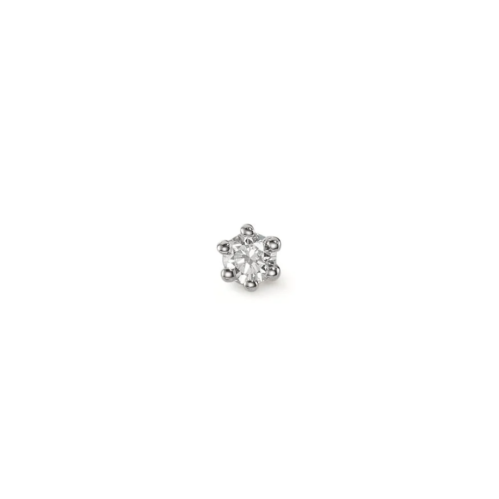 Orecchini a bottone 1 pz Oro bianco 750/18 carati Diamante 0.04 ct, w-si Ø2.5 mm - Image 2