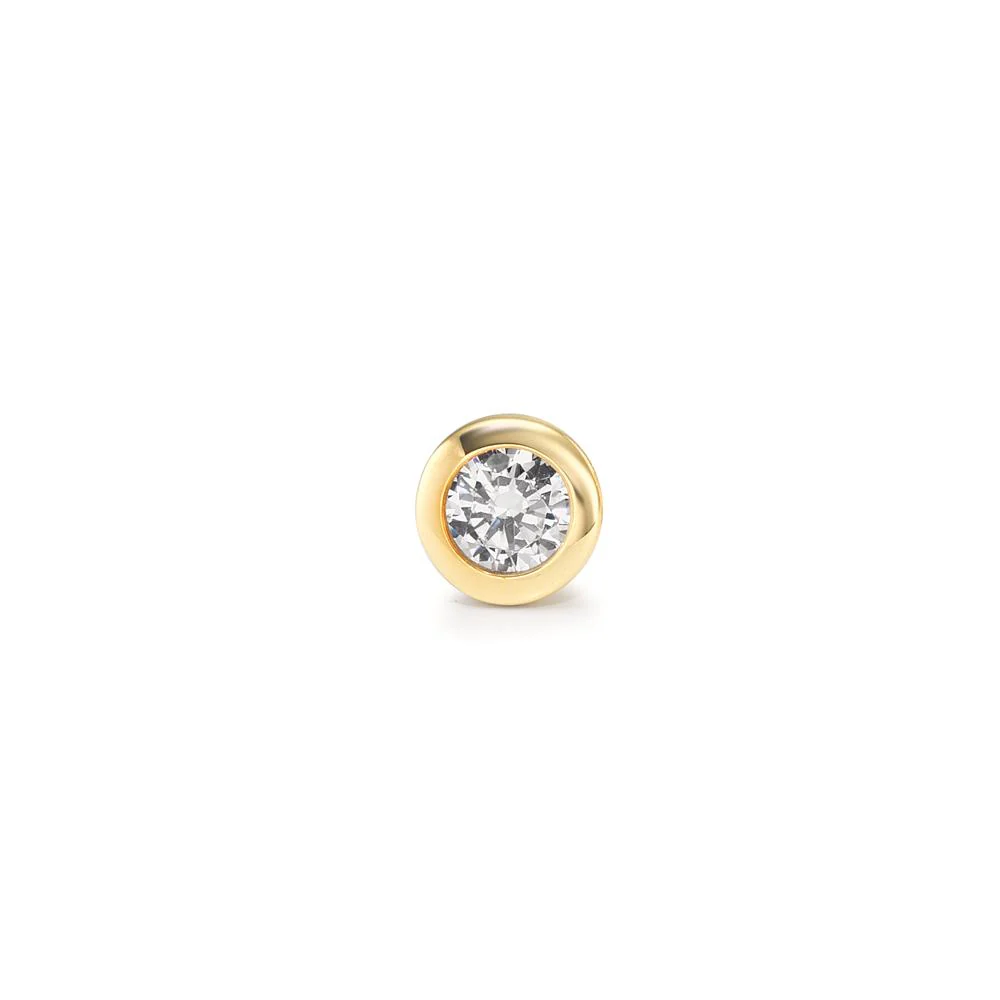 Orecchini a bottone 1 pz Oro giallo 375/9K Zirconia Ø5 mm - Image 2