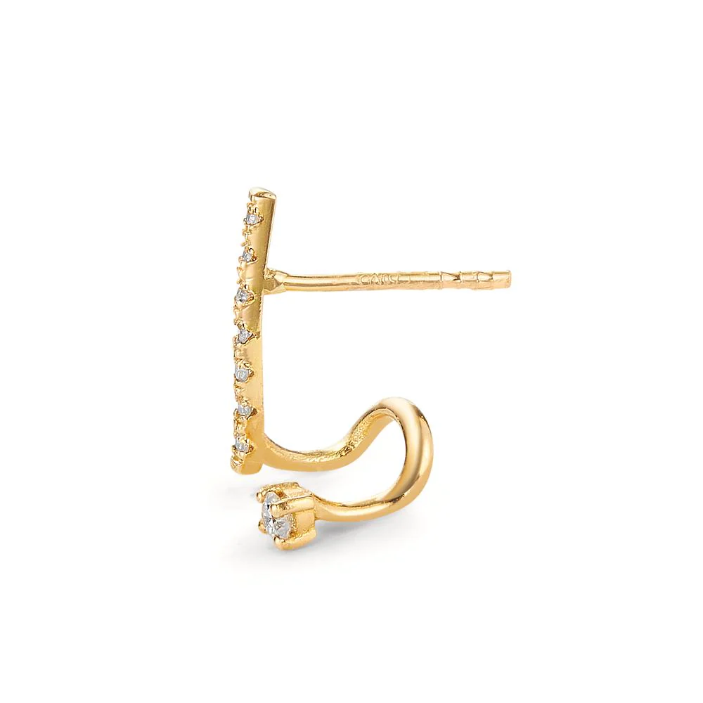 Orecchini a bottone 1 pz Oro giallo 750/18 carati Diamante 0.063 ct, 8 pietra, w-si - Image 2