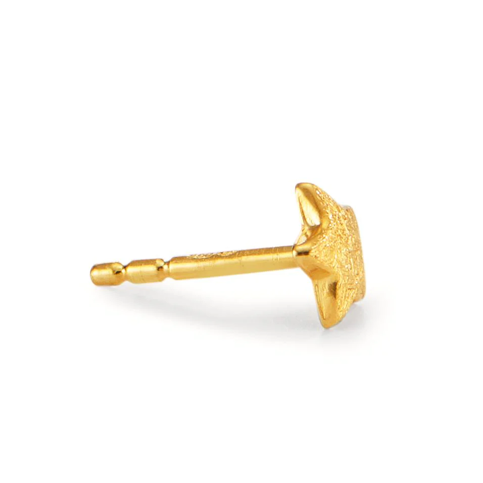 Orecchini a bottone 1 pz Oro giallo 750/18 carati Ø5 mm - Image 2