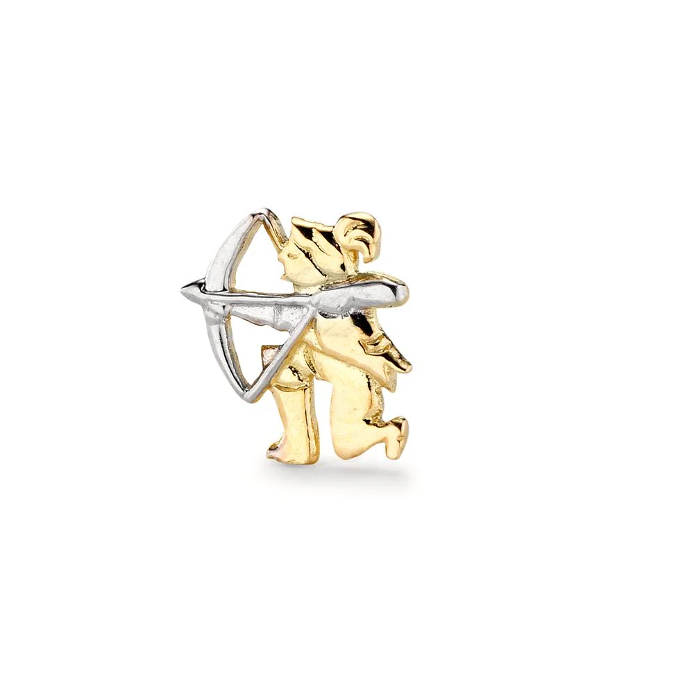 Orecchini a bottone 1 pz Oro giallo 750/18 carati Segno zodiacale Sagittario - Image 3