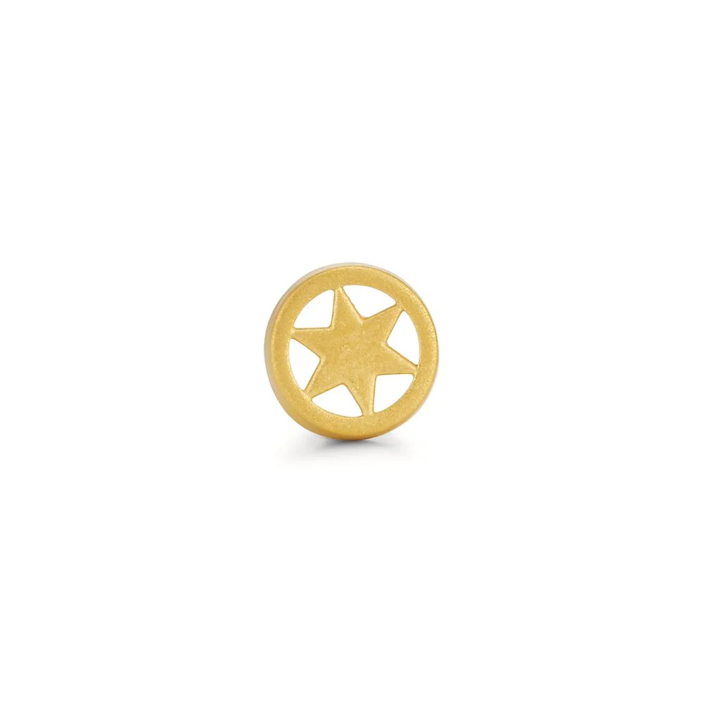 Orecchini a bottone 1 pz Oro giallo 750/18 carati Stella Ø6 mm - Image 2