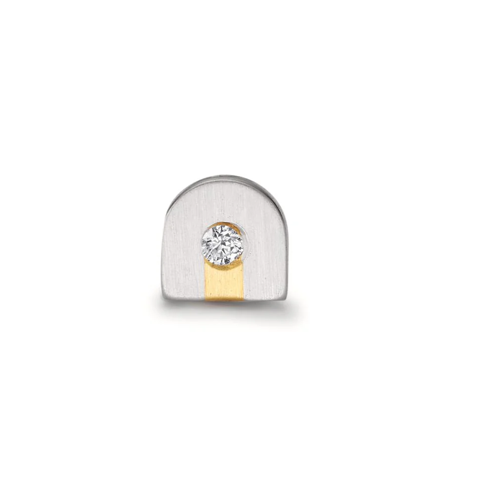 Orecchini a bottone 1 pz Platino 950 Diamante 0.02 ct, w-si - Image 2