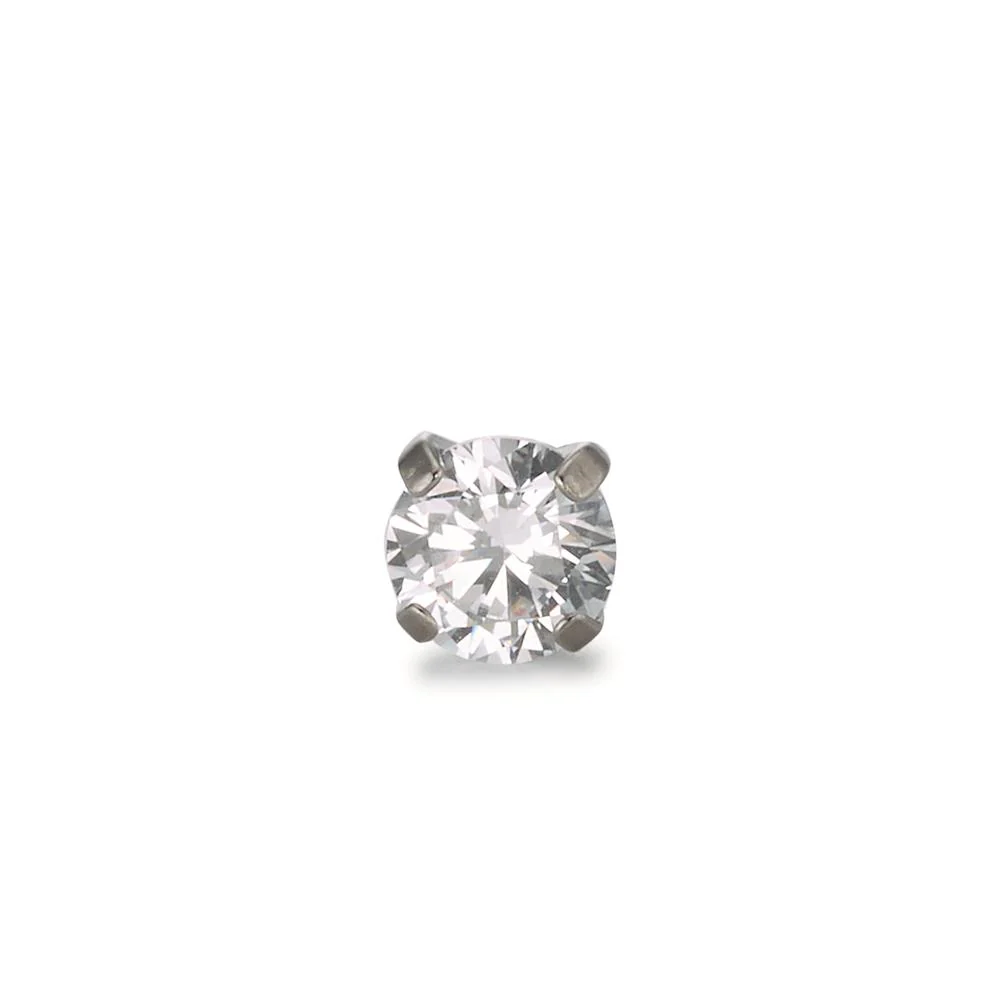 Orecchini a bottone 1 pz Titanio Zirconia Ø4.5 mm - Image 3