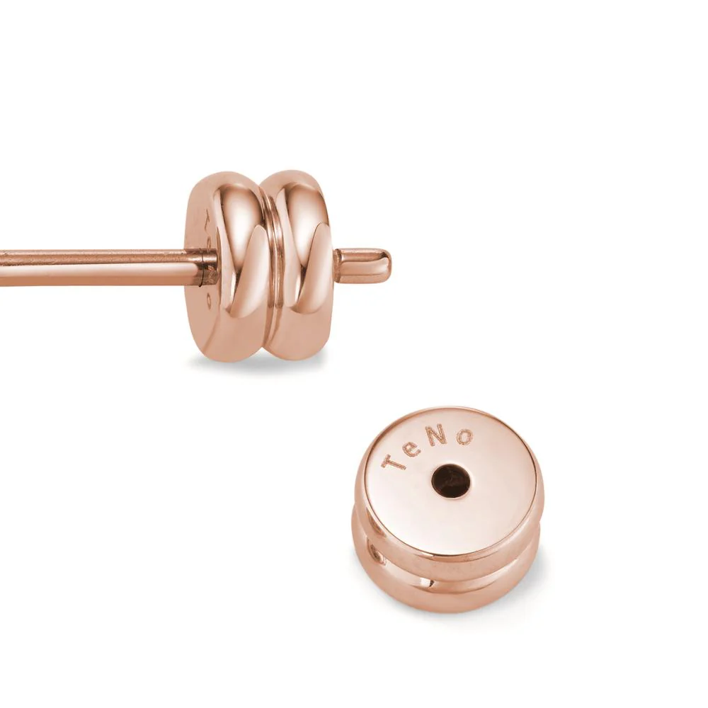 Orecchini a bottone Acciaio inossidabile rosa rivestimento IP Ø7 mm - Image 4