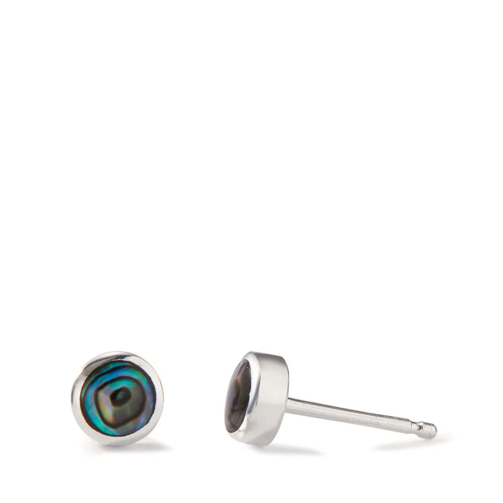 Orecchini a bottone Argento Abalone Ø5.5 mm