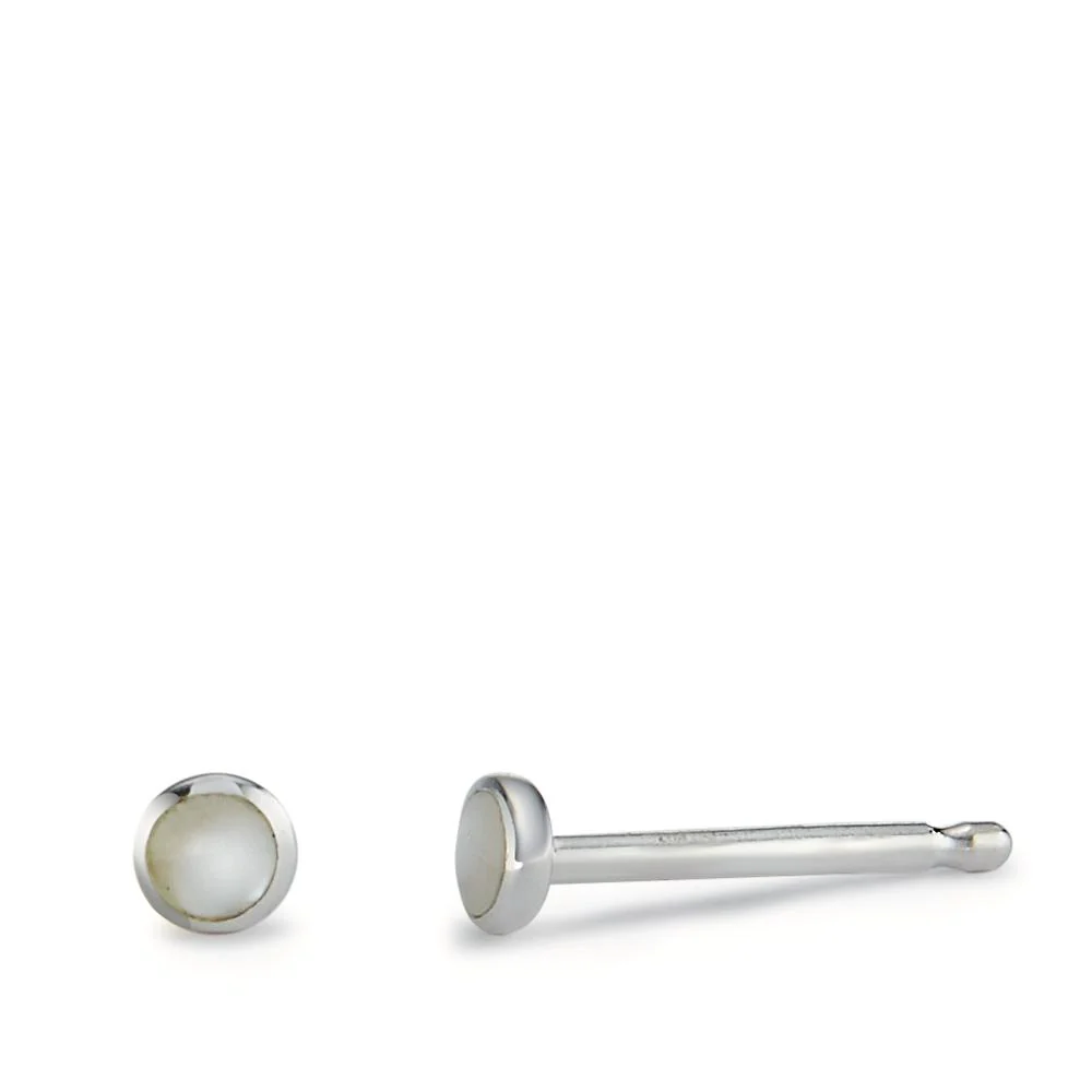 Orecchini a bottone Argento Ø4 mm