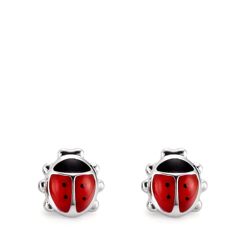 Orecchini a bottone Argento rodiato Coccinella - Image 2