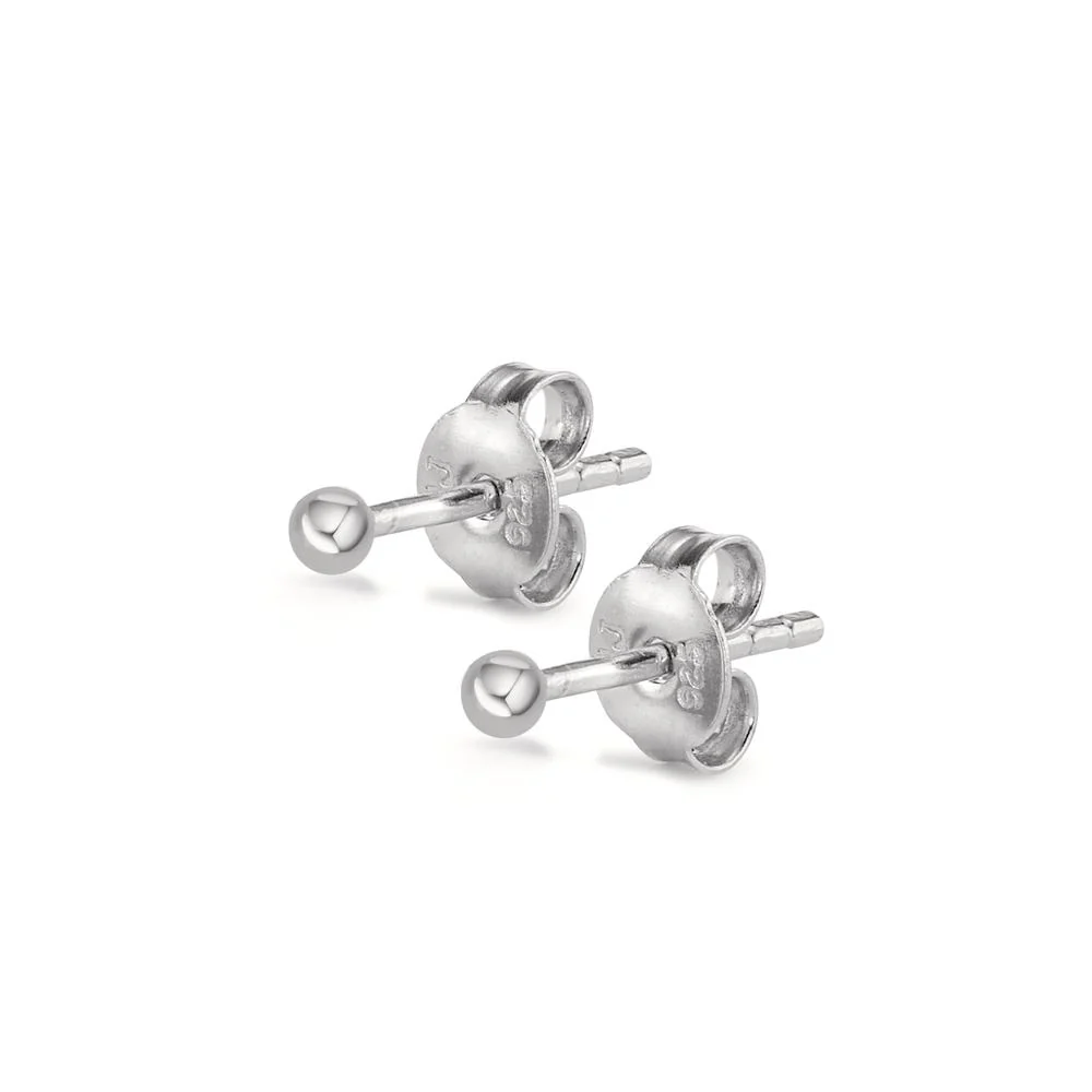 Orecchini a bottone Argento rodiato Ø2 mm - Image 2