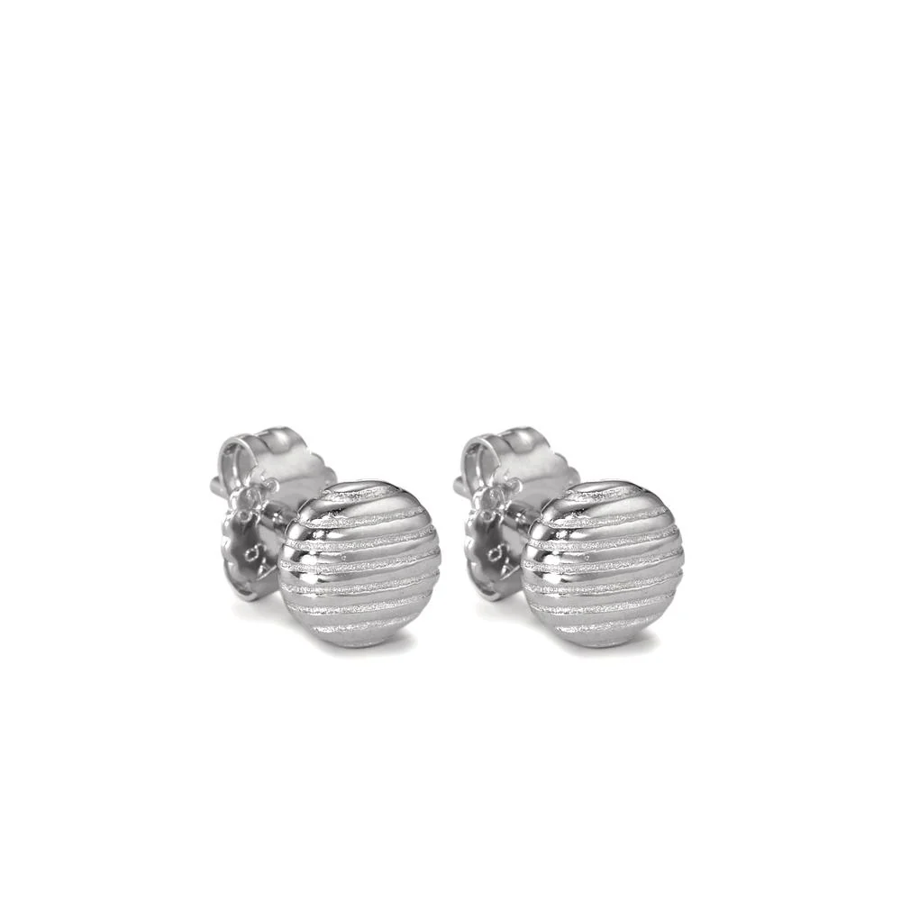 Orecchini a bottone Argento rodiato Ø7 mm - Image 3