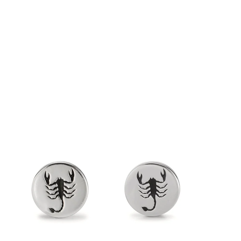 Orecchini a bottone Argento smaltato Scorpione Ø7 mm - Image 2