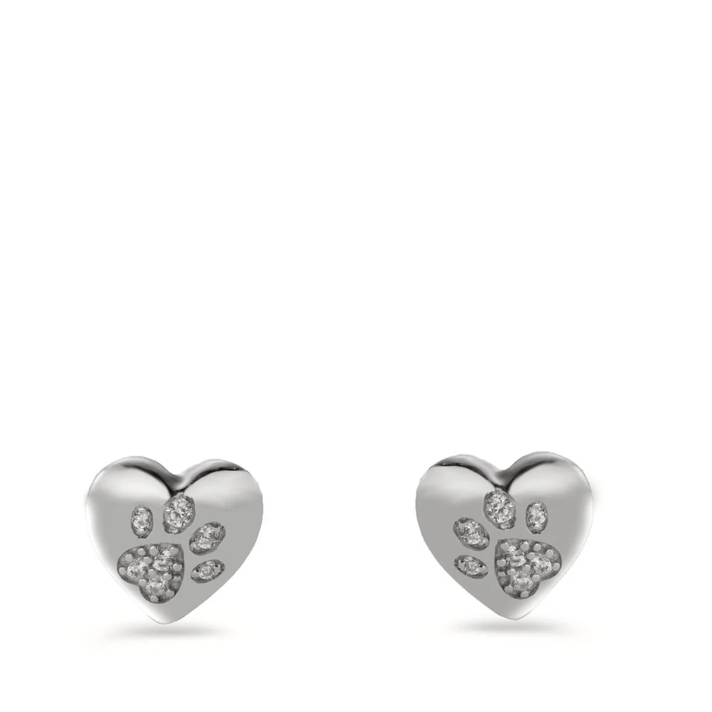 Orecchini a bottone Argento Zirconia 14 pietra rodiato Zampa Ø8.5 mm - Image 2