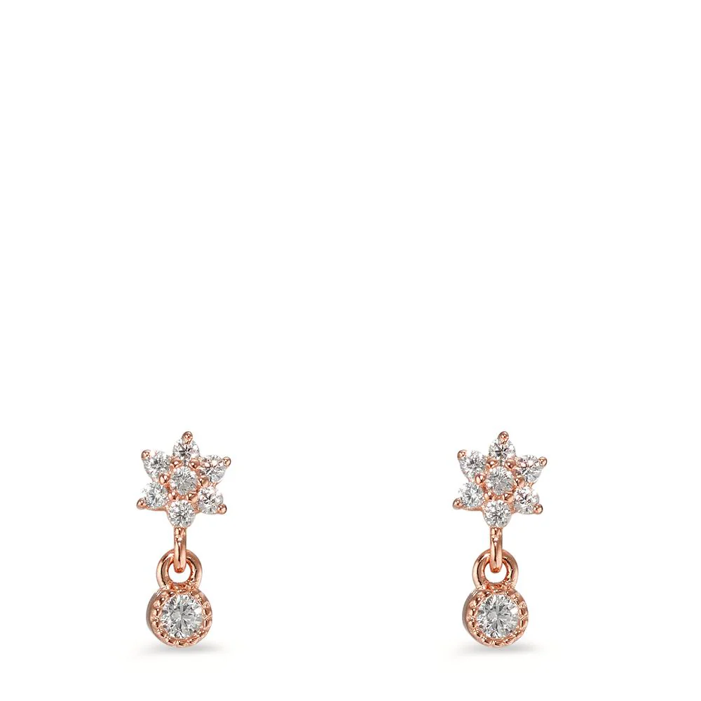 Orecchini a bottone Argento Zirconia 16 pietra rosa dorato Ø4 mm - Image 3