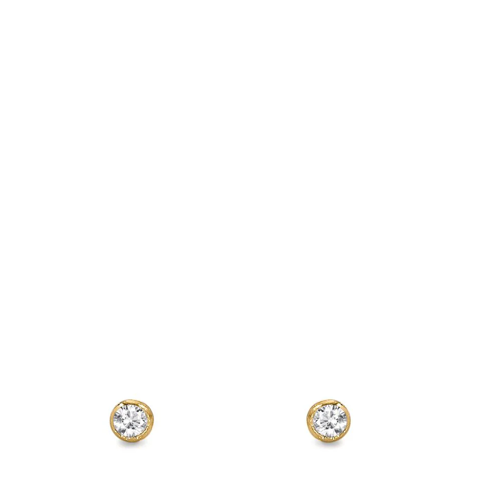 Orecchini a bottone Argento Zirconia 2 pietra giallo dorato Ø2 mm - Image 2