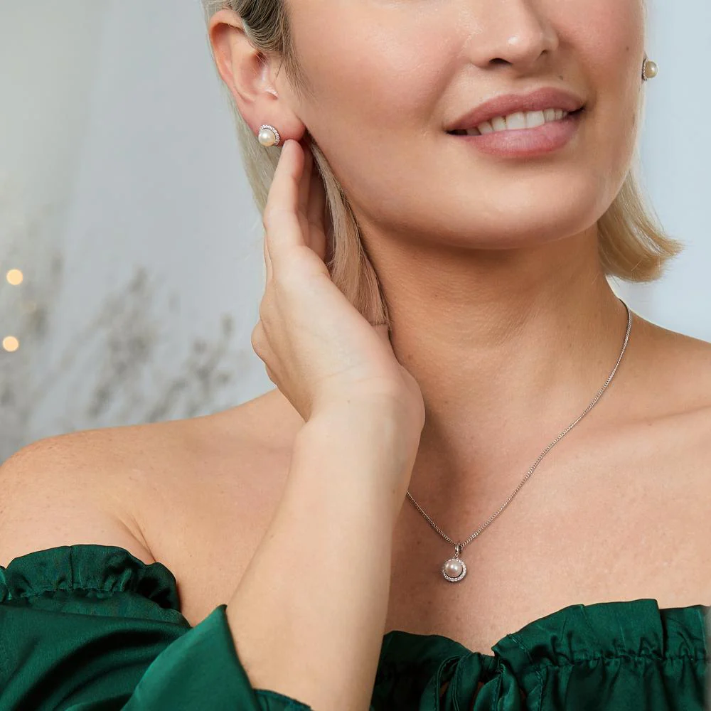 Orecchini a bottone Argento Zirconia bianco rodiato Perla coltivata d'acqua dolce bianco, 2 Perla, 7 mm Ø10 mm - Image 2