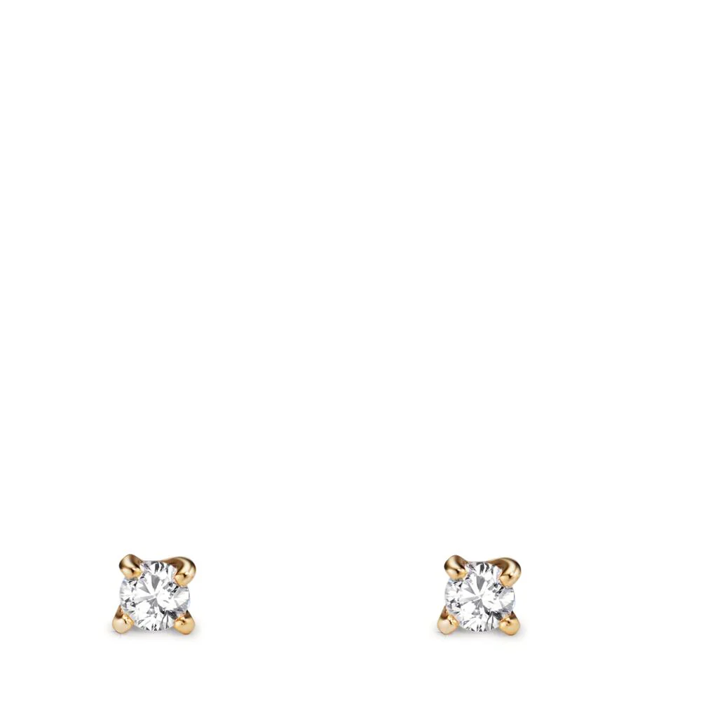 Orecchini a bottone Argento Zirconia giallo dorato Ø3.5 mm - Image 2