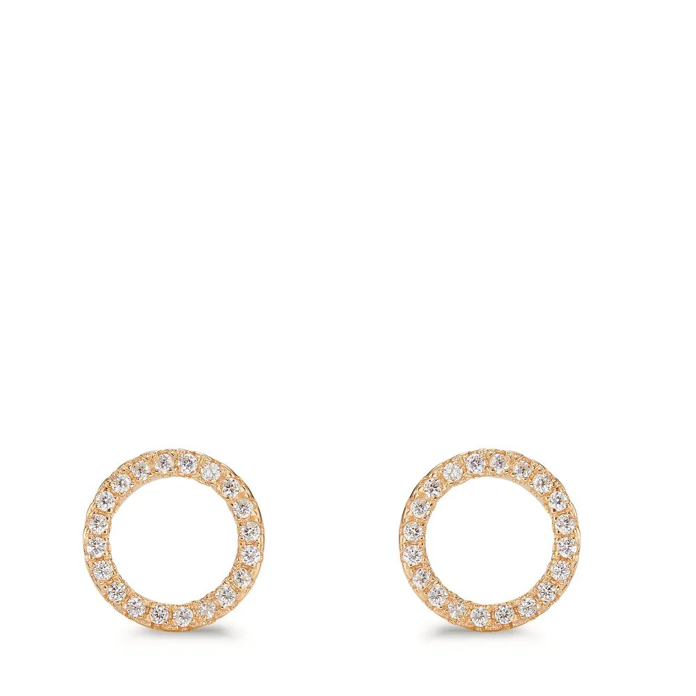 Orecchini a bottone Argento Zirconia giallo dorato Ø9 mm - Image 2