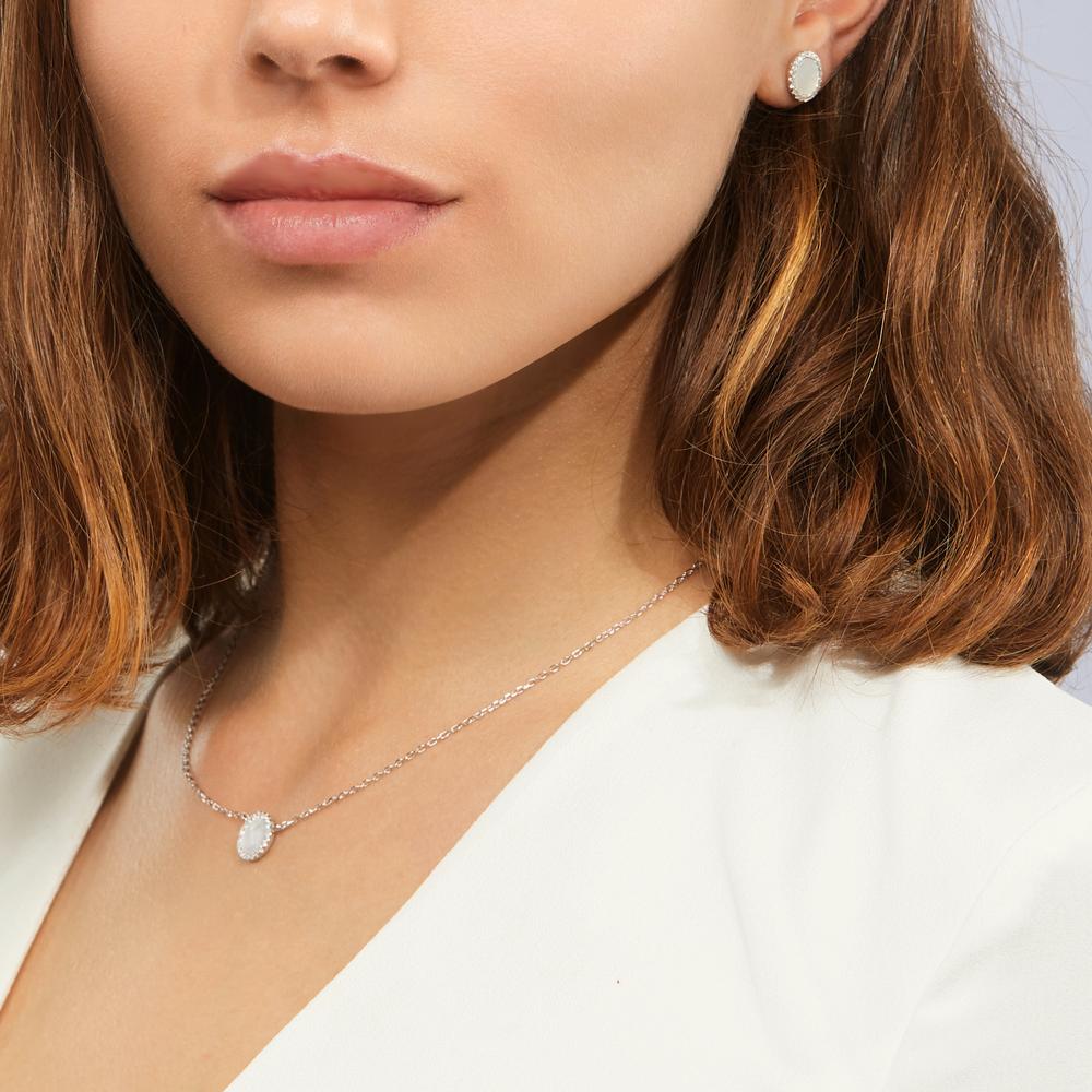 Collana Argento Zirconia rodiato Madreperla 40-45 cm Ø10 mm - Image 5