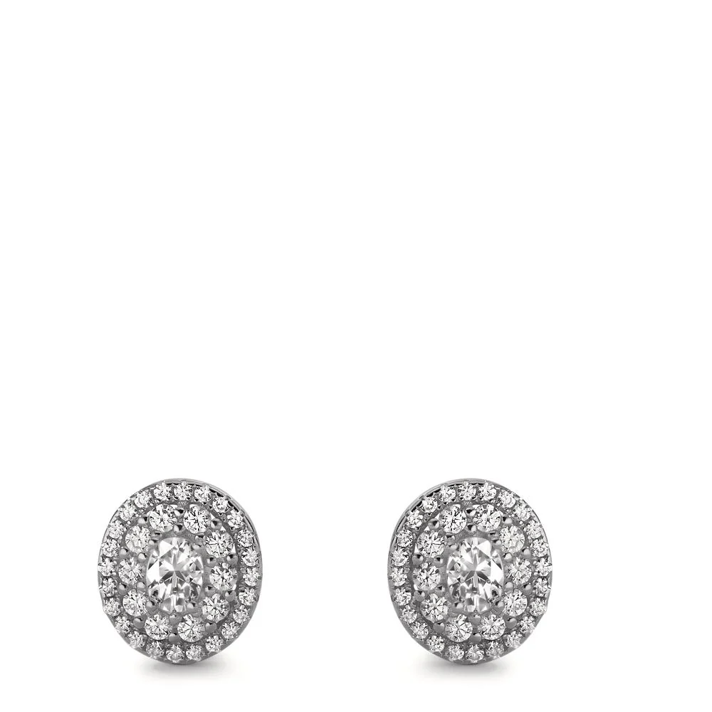 Orecchini a bottone Argento Zirconia rodiato Ø9.5 mm - Image 2