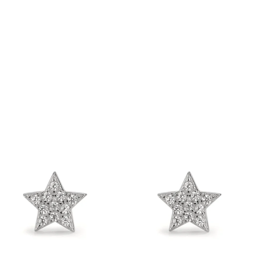 Orecchini a bottone Argento Zirconia rodiato Stella Ø6 mm - Image 2