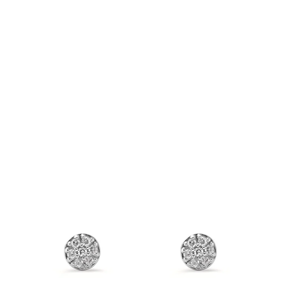 Orecchini a bottone Oro bianco 585/14 kt Diamante 0.05 ct, 14 pietra, w-si Ø3.8 mm - Image 2