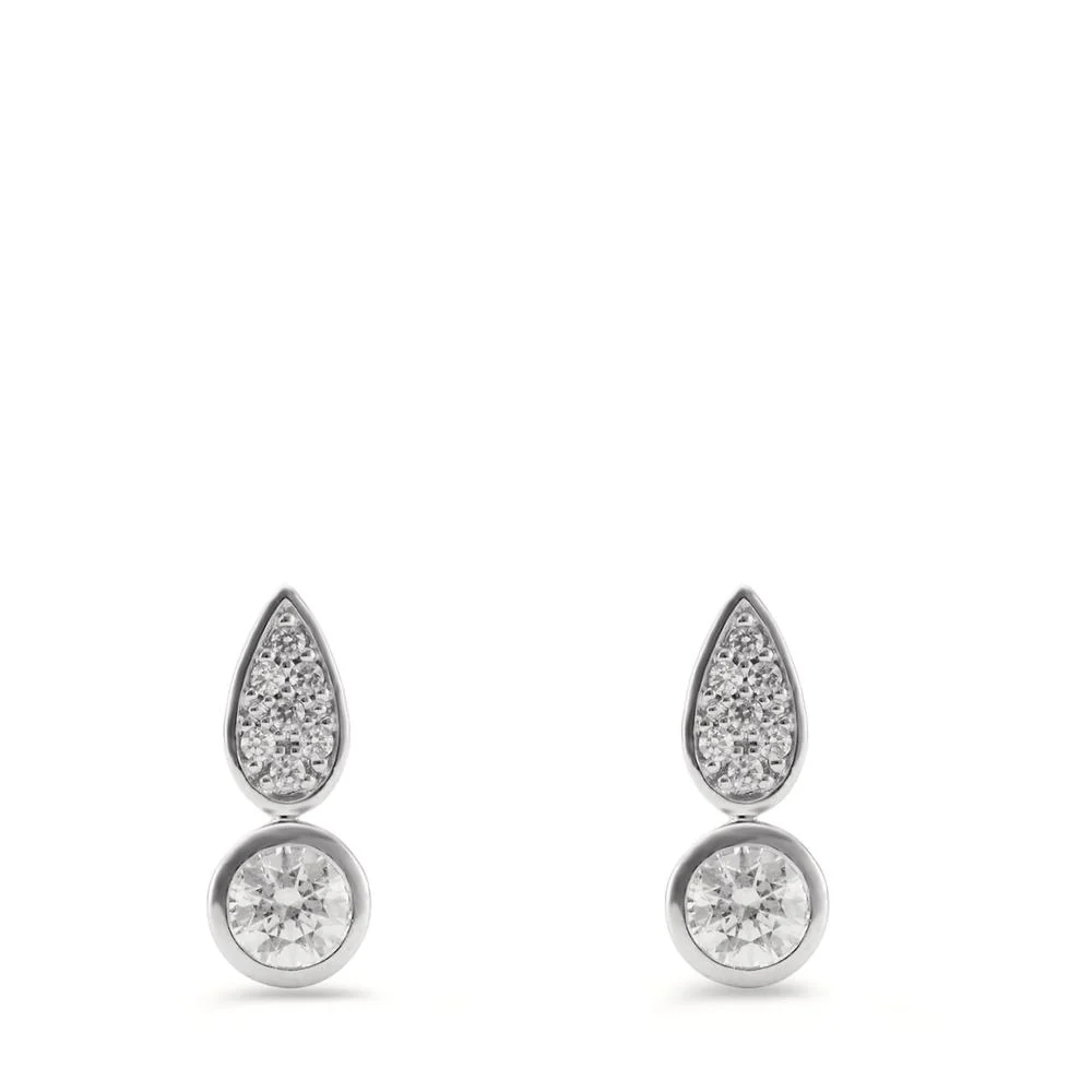 Orecchini a bottone Oro bianco 585/14 kt Zirconia 8 pietra - Image 2