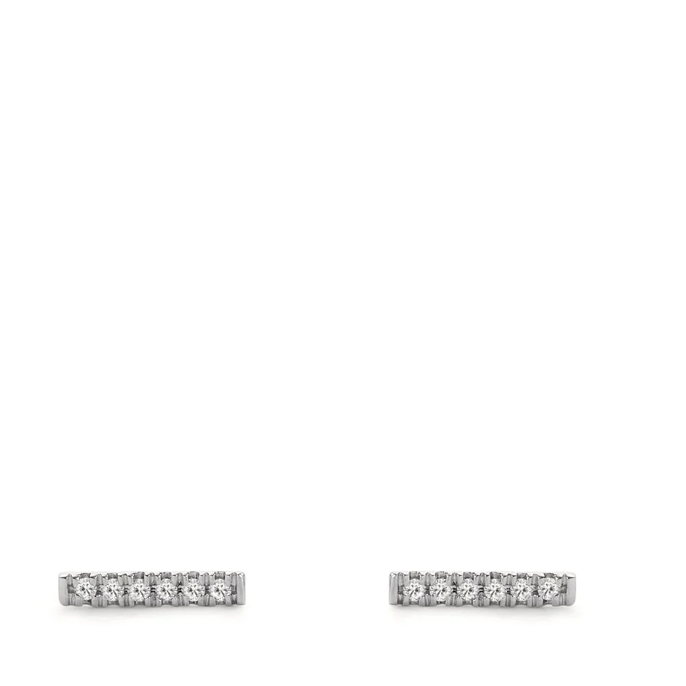 Orecchini a bottone Oro bianco 750/18 carati Diamante 0.05 ct, 12 pietra, w-si - Image 2